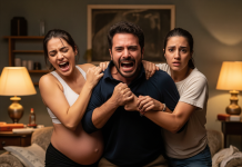 Estaba de cinco meses de embarazo cuando mi hermana gemela se mudó con nosotros y comenzó un romance con mi esposo. Encontré una identificación falsa suya en su escritorio; estaban planeando huir juntos. Finalmente los confronté, gritando: ‘¿Estás embarazada de su bebé, verdad?’ En lugar de responder, ella simplemente se puso de pie… y la verdad que reveló fue mucho más aterradora que cualquier aventura