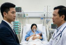 Một y tá gọi điện cho giám đốc báo tin khẩn: “Vợ anh vừa sinh con và đang nằm trong phòng chăm sóc đặc biệt.” Bối rối – vì không có vợ – anh vẫn vội vã đến bệnh viện. Khi đến nơi, anh nói với bác sĩ: “Từ giờ phút này, tôi là chồng cô ấy. Hãy ghi tất cả hóa đơn dưới tên tôi.