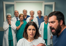 Mi hermano llamó a mi recién nacido una desgracia. No se dio cuenta de que alguien estaba detrás de él, escuchando cada palabra cruel. Cuando finalmente se dio la vuelta, el color desapareció de su rostro… y eso fue solo el comienzo. Sosteniendo a mi hijo por primera vez, señaló con el dedo hacia mí y se burló: —Entonces… ¿dónde está el padre? Las palabras se arrastraron entre estallidos de risa burlona.