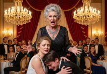 At my son’s birthday party, a relative mocked him as a ‘charity case’ with no real family. I calmly admitted he was adopted—then the doors burst open. The billionaire who walked in called my son ‘Grandson’… and changed everything.