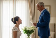 Mi noche de bodas tomó un giro oscuro cuando mi suegro me deslizó 1,000 dólares y murmuró: ‘Corre, si quieres vivir…