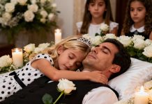 En el velorio de mi padre, mi hermana de ocho años no se apartaba de su ataúd, silenciosa e inmóvil. Pensamos que el dolor había convertido su corazón en piedra, hasta aquella noche, cuando se acostó a su lado y ocurrió algo que nadie podría haber imaginado.