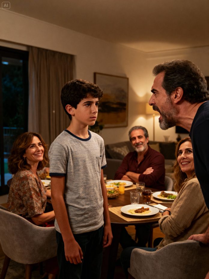 dreamina-2025-11-16-8754-A tense family dinner scene in a modern ...