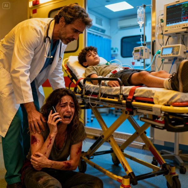 dreamina-2025-11-26-2273-Inside a Spanish hospital, a tense and e...