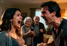 Cuando estaba de ocho meses de embarazo de gemelos, gané 950.000 dólares en la lotería. Pero mi suegra me exigió que le entregara todo el premio. Al negarme, mi esposo me dio una bofetada brutal. Tropecé y mi vientre golpeó el borde afilado de la mesa. En ese instante, se me rompió la fuente. Mi cuñada comenzó a grabar, sonriendo como si fuera un espectáculo. Les dije que se arrepentirían. Pero lo que mi esposo hizo después… te dejará sin aliento.