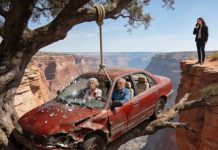 El terror empezó antes de que el coche cayera. Mi hija había cortado los frenos, y cuando el vehículo se salió del camino y voló hacia el vacío, solo un árbol aislado nos salvó de una muerte segura. El metal crujía; el auto podía desprenderse en cualquier segundo. Abrí la boca para pedir auxilio, pero mi esposo, ensangrentado y temblando, murmuró con un hilo de voz: —Quédate quieta… finge que estás muerta. A través de la ventanilla rota, escuchamos a nuestra hija fingir desesperación mientras llamaba a emergencias, sollozando como una actriz perfecta. La mano de mi esposo buscó la mía. —Lo siento… Esto pasó por mi culpa.