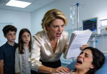 Aún estaba sangrando después del parto cuando mi suegra me gritó en la cara, fuera de sí, arrojándome los papeles del divorcio como si yo no valiera nada: “¡Firma y desaparece! Aquí tienes cincuenta mil dólares para caridad… o para que te largues. ¡Eres una don nadie que atrapó a mi hijo con un embarazo! Ya cumpliste tu función, ahora él merece una esposa rica y hermosa, no una sanguijuela como tú.” Sentí la humillación perforarme la piel… pero el golpe fue peor cuando vi a mi marido, inmóvil, abrazando a su amante como si yo fuera un espectáculo triste, riéndose de mi dolor mientras yo apenas podía mantenerme en pie. Lo que ninguno de los dos sabía era que aquella “don nadie” que estaban pisoteando… era en realidad una millonaria secreta, y que el futuro de su empresa pendía de una sola decisión mía.