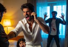 El susurro de mi hija de cuatro años atravesó el teléfono como una cuchilla: —“Papá… por favor, ven a buscarme. Ahora.” No hice preguntas. Arranqué el coche. Cuando la puerta se abrió, el olor golpeó primero. Luego, el silencio. Juguetes tirados por el suelo. Mi hija temblando, encogida en una esquina. El novio de su madre, pálido, inmóvil, sin decir una sola palabra. Y entonces lo vi. Algo que nunca debería estar en una casa con un niño. Mis manos ya marcaban el 911 mucho antes de que mi mente pudiera asimilar lo que estaba pasando.