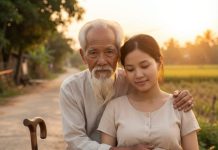 Lấy chồng già để trả nợ cho bố, tôi cứ nghĩ đời mình từ đây sẽ chôn vùi trong căn biệt thự lạnh lẽo ấy. Đêm tân hôn, khi cánh cửa phòng tắm hé mở, tôi chết lặng. Người đàn ông bước ra không hề giống người chồng già mà tôi đã nhìn thấy ngoài lễ đường. Ánh mắt anh sắc lạnh, dáng vẻ trẻ trung đến khó tin, như thể vừa tháo bỏ một lớp mặt nạ bí ẩn. Tôi run rẩy lùi lại… rốt cuộc, tôi đã lấy phải ai?