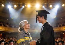 Todos se rieron de mí por ser hijo del basurero… todos, menos mi madre, que desde la última fila me regalaba una sonrisa cargada de secretos. Hoy, frente a la multitud en mi graduación, sentí cómo mi corazón amenazaba con estallar. Di un paso al escenario y pronuncié una sola frase… y el bullicio se desvaneció como humo. Sus risas se tornaron en lágrimas; las miradas de desprecio se transformaron en un shock que nunca olvidarían. Lo que dije… cambió todo en un instante.