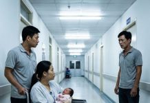 Dưới ánh đèn bệnh viện còn chưa kịp dịu, tôi vừa bế đứa con đỏ hỏn trên tay thì bắt gặp chồng cũ đứng ngay cuối hành lang. Anh ta mỉm cười chúc mừng, nhưng chỉ một giây sau, gương mặt tái mét khi nhìn thấy chồng mới cạnh tôi. Không kịp nói thêm lời nào, anh quay đầu chạy biến như gặp điều kinh hoàng. Vừa ngơ ngác chưa hiểu chuyện gì, điện thoại tôi rung lên. Tin nhắn từ anh hiện trên màn hình: “Ly hôn đi! Người đàn ông đó… không phải người em nghĩ đâu.”