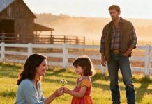 She was supposed to marry a stranger in another town, but fate delivered her to the wrong ranch—where a lonely little girl grabbed her hand and whispered, ‘Please don’t leave us.’ That moment changed everything. And the man who opened the door had no idea his life was about to shift forever.