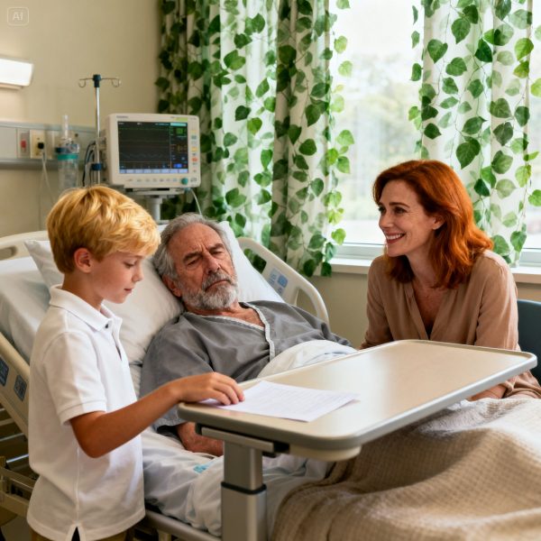 dreamina-2025-12-10-2264-Người đàn ông lớn tuổi_ Nằm trên giường ...