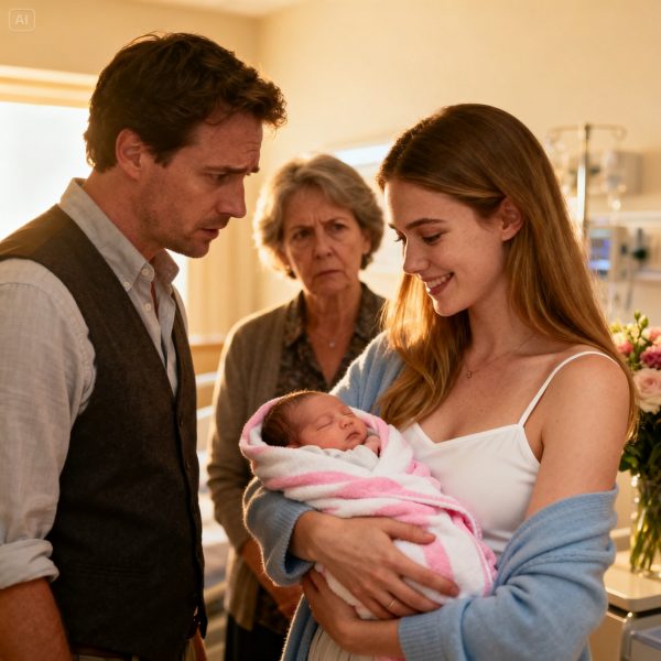 dreamina-2025-12-11-3399-Người mẹ (trung tâm)_ Một phụ nữ trẻ tuổ...