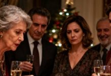 En plena cena de Navidad, mi suegra alzó su copa y sonrió: “Estoy orgullosa de todos mis nietos… excepto de uno”. Luego señaló a mi hija de nueve años.