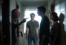 No me desinvitaron del Día de Acción de Gracias, me borraron. La voz de mamá era tranquila, casi ensayada: “Tu hermana quiere que su novio dé una buena primera impresión. Cree que tenerte allí… la haría quedar mal”. La línea se cortó en el segundo que colgué, pero la humillación no. Por la mañana, mi timbre explotó como una advertencia. Mis padres estaban en mi porche, furiosos, con los ojos duros, exigiendo que “arregle esto”, y entonces lo noté a él, su novio, rondando detrás de ellos, silencioso e ilegible. Me miró fijamente, inhaló y dijo …