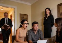 En cuanto la nueva esposa de mi esposo apareció en mi porche, supe que venía a humillarme. Me dedicó una sonrisa codiciosa, recorriendo mi casa con la mirada como si ya fuera suya, y luego anunció: «Estamos aquí por la parte que nos corresponde de la herencia de tu padre. Múdate de inmediato». El corazón me latía con fuerza, la ira me subía tan deprisa que casi me nublaba la vista, pero no le di esa satisfacción. Sonreí lentamente, viendo la confusión en su rostro. Entonces la puerta principal se abrió de par en par y mi abogado entró tras ella, dispuesto a poner fin a esto.