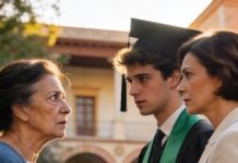 A los 65 años, con las manos temblando de cansancio, trabajaba en tres empleos para pagar la facultad de medicina de mi hijo, convencida de que algún día todo aquel sacrificio tendría sentido. Pero en el día de su graduación, cuando por fin escuché su nombre y mi pecho se llenó de orgullo, él tomó de la mano a otra mujer, la acercó a sus amigos y dijo, sonriendo: “Esta es mi mamá, la mujer responsable de lo que soy hoy”. Lo que hice después dejó a todos sin palabras.