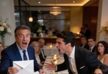 Nunca imaginé que el sonido de una copa tintineando pudiera cortar el aire como un cuchillo. El restaurante en Chamberí estaba lleno de flores blancas, velas y el murmullo alegre de los invitados. Era la cena de boda de nuestro hijo Marcos con Alba. Yo, Lucía, llevaba el mismo vestido azul marino que Marcos me había ayudado a elegir. Me miró al llegar y dijo: —Estás guapísima, mamá. Javier, mi marido, apenas reaccionó. Sonrió de compromiso, ese gesto que yo conocía demasiado bien. No me sorprendió. Llevaba meses ausente, con el móvil siempre boca abajo y olor a otro perfume en sus camisas. Aun así, sonreí. Aquella noche no era para mí, sino para Marcos y Alba. Durante los entrantes, yo fingía escuchar a la tía Concha mientras mis ojos seguían, casi sin querer, a la mujer sentada unos metros más allá, frente a mí, al otro lado de la mesa alargada. Morena, melena perfectamente alisada, labios rojos demasiado seguros. Vestido verde esmeralda que no dejaba nada a la imaginación. Reía con una amiga, pero sus ojos volvían una y otra vez hacia Javier. Yo veía cómo él evitaba mirarla directamente… y cómo, de vez en cuando, se le escapaba. Marcos se levantó primero para brindar. Manos temblorosas, pero por la emoción. Habló de infancia, de viajes a la playa, de cómo sus padres —nosotros— le habíamos enseñado lo que significaba el compromiso. Sentí una punzada seca en el estómago, pero mantuve la sonrisa. Luego, todos miraron a Javier. Él se limpió la comisura de los labios con la servilleta, se puso en pie con su copa de vino tinto y carraspeó. —Bueno… —empezó—. Hoy es un día muy especial. Para Marcos y Alba, claro. Algunas risas suaves. Yo apreté la copa por el tallo. —También es un día importante para mí —añadió, mirando de reojo hacia la mujer del vestido verde—. Porque… esto es el final para nosotros, Lucía. He encontrado a alguien nuevo. Se hizo un silencio casi obsceno. Se oyó caer un cubierto sobre un plato. Alba se quedó blanca. Marcos bajó la copa sin beber, los ojos muy abiertos. Mi hermana murmuró un “no puede ser” que pareció rebotar contra las paredes. Javier alzó ligeramente la barbilla hacia la morena de verde. —Ella es Carla —dijo, como si presentara un nuevo coche. Carla sonrió. No pidió perdón, no apartó la mirada. Simplemente sostuvo la situación como si se tratara de un juego que por fin se hacía público. Todos me miraron a mí. Esperaban lloros, gritos, un drama que pudieran comentar después en el coche. Yo dejé con cuidado la servilleta sobre las rodillas, respiré hondo y me incliné hacia Javier, sin levantarme aún. —Gracias por el aviso —susurré, lo bastante alto para que la mesa cercana lo oyera. Vi un destello de confusión en sus ojos. Sólo un segundo. Luego se recompuso, quizá esperando una escena que nunca llegó. Me levanté despacio, cogí mi pequeño bolso de mano y, antes de enderezarme del todo, apoyé una palma en su hombro, como una esposa afectuosa que acepta lo inevitable. —Disfruta de la cena —añadí. Con ese gesto, mientras felicitaba a Alba y besaba a Marcos en la frente, mi mano libre se deslizó hasta el interior de la americana de Javier y dejó un sobre blanco en el bolsillo interior. Él ni siquiera lo notó. Me dirigí hacia la salida entre un pasillo de miradas atónitas. Sentía las palabras clavándose en mi espalda: “pobre Lucía”, “qué cabrón”, “en la boda del hijo, encima”. Yo seguí caminando con paso firme. Justo cuando toqué la puerta de cristal, escuché la voz quebrada de Marcos: —Papá, ¿qué demonios estás haciendo? Hubo un forcejeo de sillas, ruido de pasos, un “tranquilo, hijo” de Javier. Y entonces, sobre el murmullo nervioso, se oyó su voz otra vez, más tensa: —¿Qué es esto? Supe que había encontrado el sobre. Me quedé quieta, de espaldas a todos, la mano aún sobre la manilla, mirándome en el reflejo oscuro del cristal. El silencio se estiró unos segundos más. De pronto, el grito de Javier atravesó el restaurante, agudo, cargado de pánico: —¡NO… NO PUEDE SER! Y nadie entendía por qué el hombre que acababa de dejar a su esposa, temblaba ahora como si fuera él el abandonado.