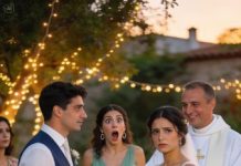 En pleno “sí, acepto”, mi suegra se levantó como un huracán y gritó: “¡Aún estás a tiempo de echarte atrás!” El salón se congeló. Mi prometido palideció. Yo no dije nada; solo apreté su mano.