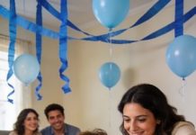 Mi exmarido llegó a la fiesta de cumpleaños de nuestro hijo con su nueva esposa… como si fuera su escenario. Ella le puso una escoba en las manos a mi hijo y dijo, sonriendo: “Ayuda a tu mamá a limpiar, este es tu lugar.”