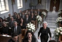 En el funeral de mi hijo, mientras yo intentaba no derrumbarme frente al ataúd, el amante de su esposa se inclinó hacia mí y susurró con una sonrisa repugnante: “No se preocupe, vieja.