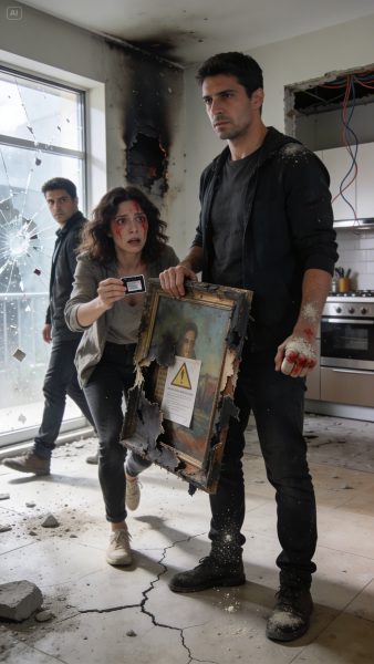 dreamina-2026-03-16-6058-Căn hộ ở Madrid vừa sau vụ nổ_ phòng khá...