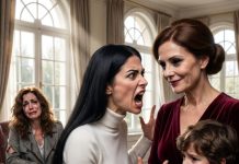 En plena cena de Navidad, mis padres le dieron lujos a todos menos a mi hijo. Cuando los confronté, mi madre sonrió con malicia. Segundos después, la puerta se abrió de golpe y mis verdaderos padres entraron gritando, cubiertos de sangre y pánico.