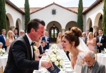 En mi propia boda, mi padre tiró al hielo el regalo de mi abuelo llamándolo “basura”. Furiosa, escapé de la fiesta directo al banco con la vieja libreta de ahorros empapada. Cuando la cajera revisó el número de cuenta, se puso pálida, activó la alarma y la policía cerró las puertas. Un secreto familiar de cuarenta años estaba por estallar.