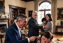 Mi millonario abuelo nos rescató a mi hijo de 8 años y a mí de un refugio familiar. Al descubrir que mis padres me habían robado la casa que él me heredó, nos llevó a confrontarlos. Cuatro días después, entramos a la reunión familiar y mis padres se pusieron pálidos.