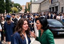 Mi hija adoptiva era una mendiga. Hoy se graduó de la universidad y su madre biológica multimillonaria apareció con un auto de lujo para recuperarla. Pero lo que mi hija le respondió frente a miles de personas dejó a todos mudos.
