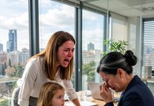 “Mamá… métete al clóset… ¡YA!” Mi hija de ocho años temblaba mientras me empujaba. Confundida, me escondí entre la ropa justo cuando la puerta de la habitación del hotel comenzó a abrirse.