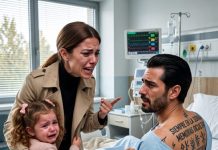 Mi hija de cinco años levantó la sábana de la cama del hospital donde dormía mi esposo. Al ver lo que tenía tatuado en la espalda, el horror me congeló la sangre: era una lista con nuestros nombres y una fecha de ejecución programada para esa misma noche.