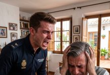 Un niño golpeó mi puerta aterrado pidiendo ayuda. Segundos después llegó la policía, pero el oficial a cargo era mi hijo y me dio una advertencia escalofriante.