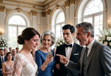En mi propia boda, mi suegra me exigió mi sueldo entero o cancelaba todo. Mi prometido la apoyó, pero mi padre apareció con una sorpresa que los dejó fríos.