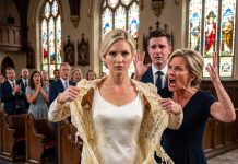 My mother-in-law forced me to wear her 50-year-old dress to my wedding, threatening to ruin my husband if I refused. But when I reached the altar, I ripped it off in front of everyone—revealing the dark secret she tried to hide for decades.