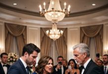 I caught my daughter-in-law pouring super glue on my disabled wife’s chair while my son laughed. I handled it quietly—and when the bride stood up at the reception, the tearing sound left her frozen.
