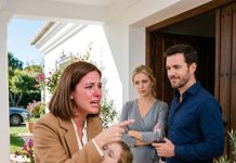 Encontré a mi hija inconsciente en la puerta de mi exmarido. Al llamar a la ambulancia, el paramédico lo miró a la cara y se puso pálido: “Señora… ese hombre murió hace tres años”.