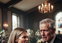 At my wife’s funeral, my daughter threw her last gift in the trash, calling it garbage. But when I took it to the bank anyway, the clerk turned pale and whispered, “We should call the police.”